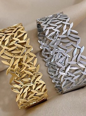 欧美钛钢18a欧美金色钛钢手镯