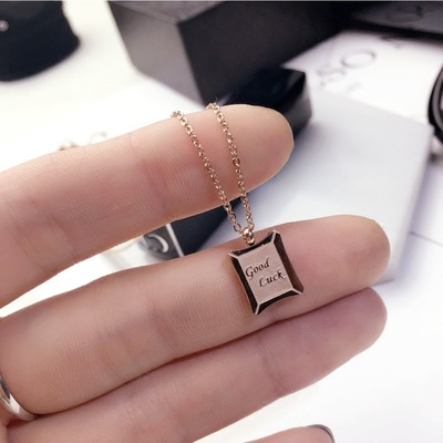 钛钢盒子链18a高品质玫瑰项链