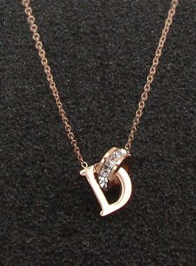 钛钢盒子链18a韩版玫瑰金项链