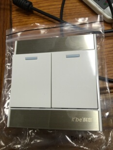 二开双控开关86型暗装面板A5拉丝墙壁面板优惠正品科本开关插座