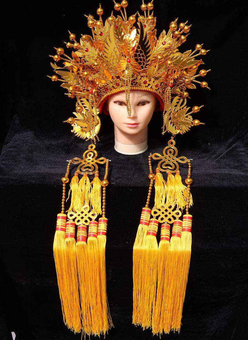 金色凤冠 娘娘 三凤冠 王母菩萨凤冠 泰山奶奶九天玄女 凤冠霞帔