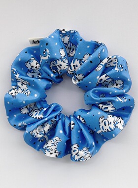 Achen/波点萌虎原创自制大肠发圈气质休闲可爱小众发圈缎面头绳