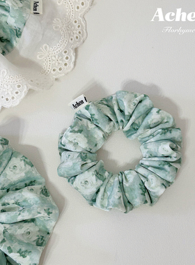 Achen｜抹茶玫瑰 独家原创小清新碎花发圈温柔大肠发圈手作发饰