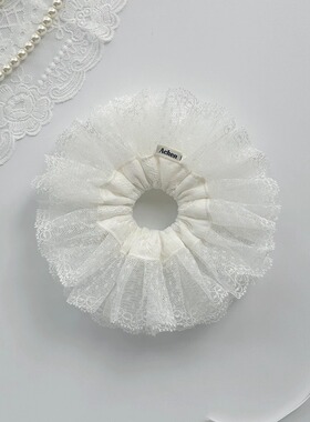 Achen｜白月光 原创双层重工蕾丝大肠发圈仙女温柔手作发饰