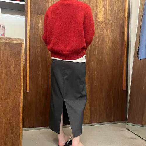 韩国贵姐家高品套头圆领羊毛衣针织上衣羊驼进口马海马羊绒真丝