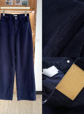 ce灯芯绒高腰直筒长裤 显瘦百搭女装秋冬新款时髦款00905老钱风