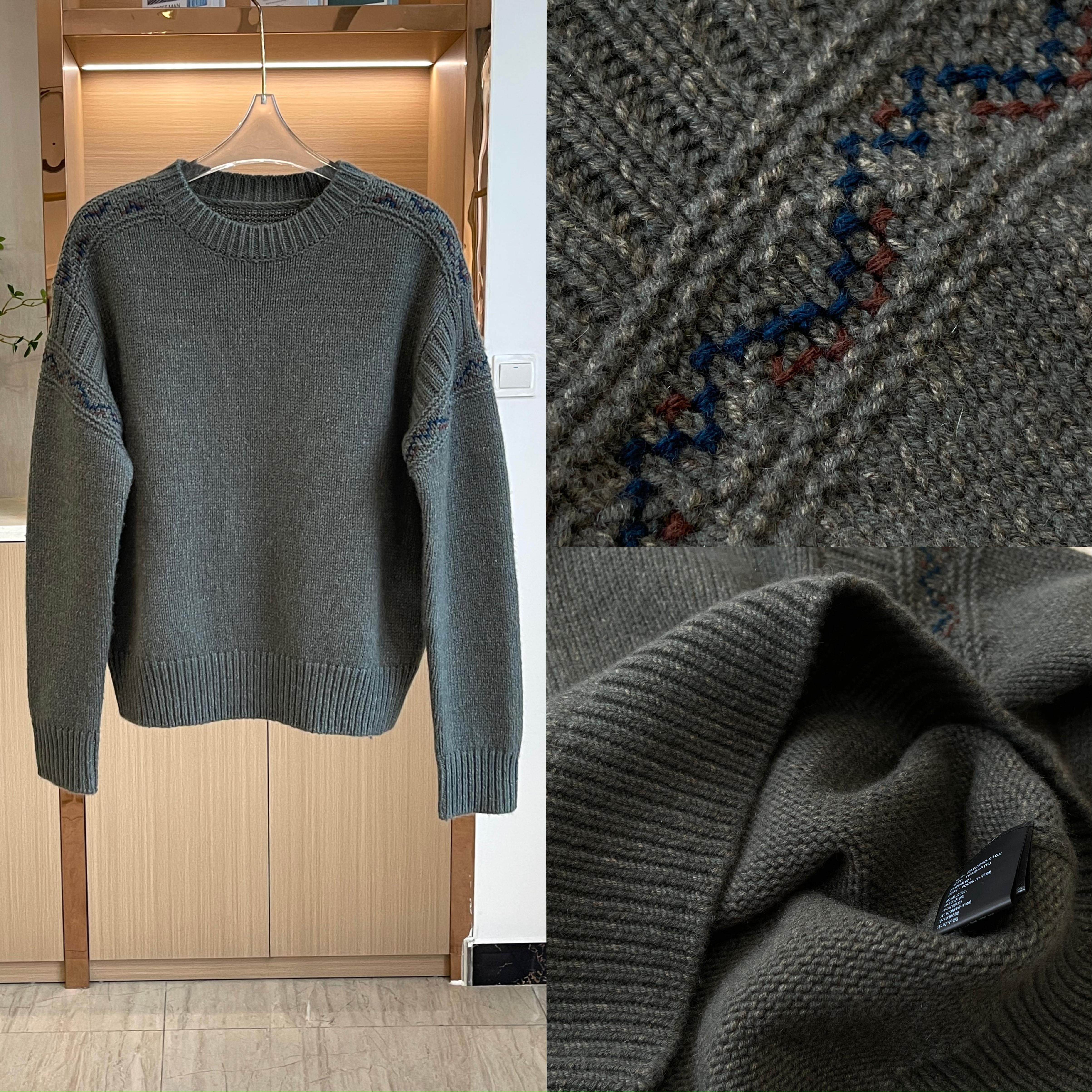 M480gLP圆领墨绿色重磅羊绒