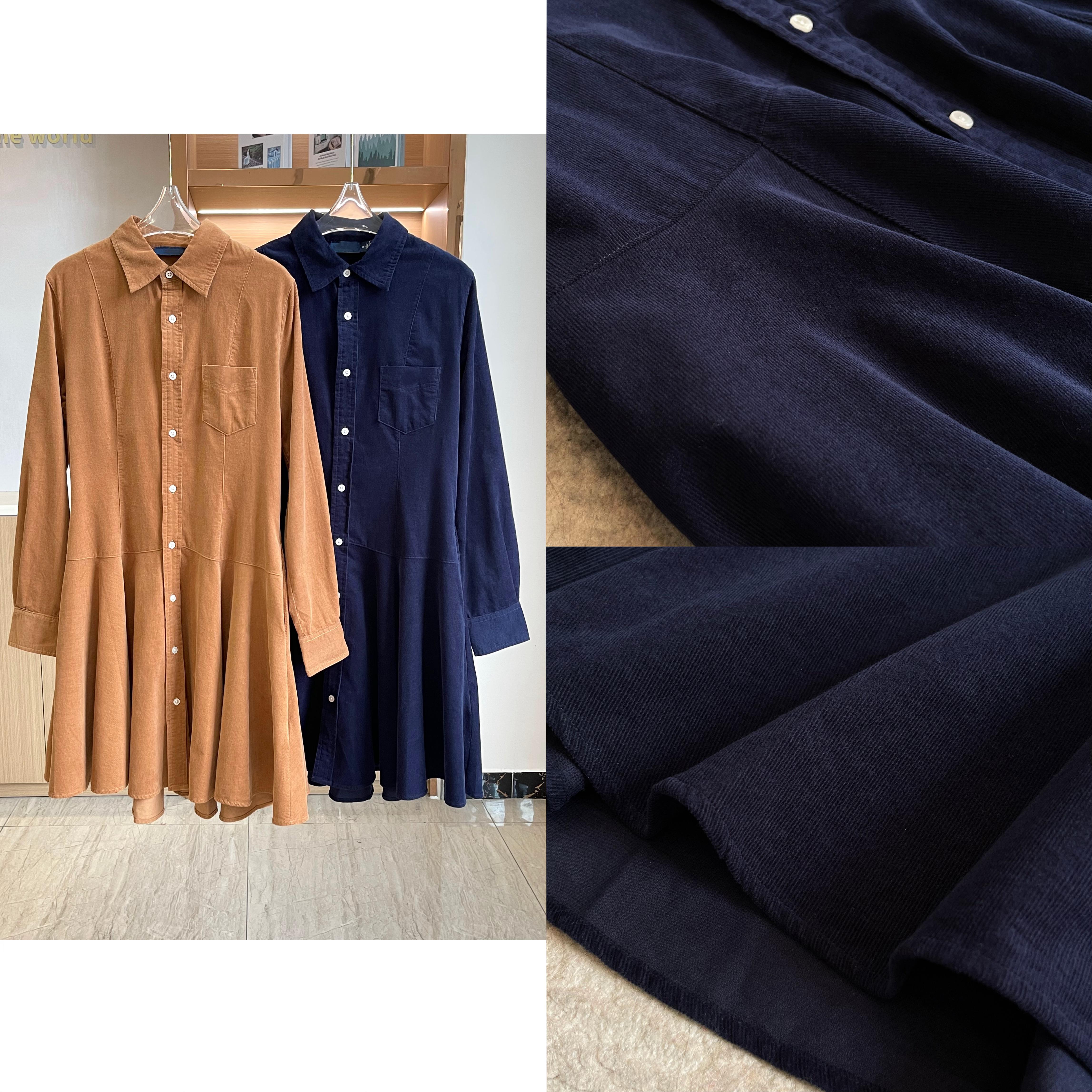 拉~元单货灯芯绒连衣裙长袖裙