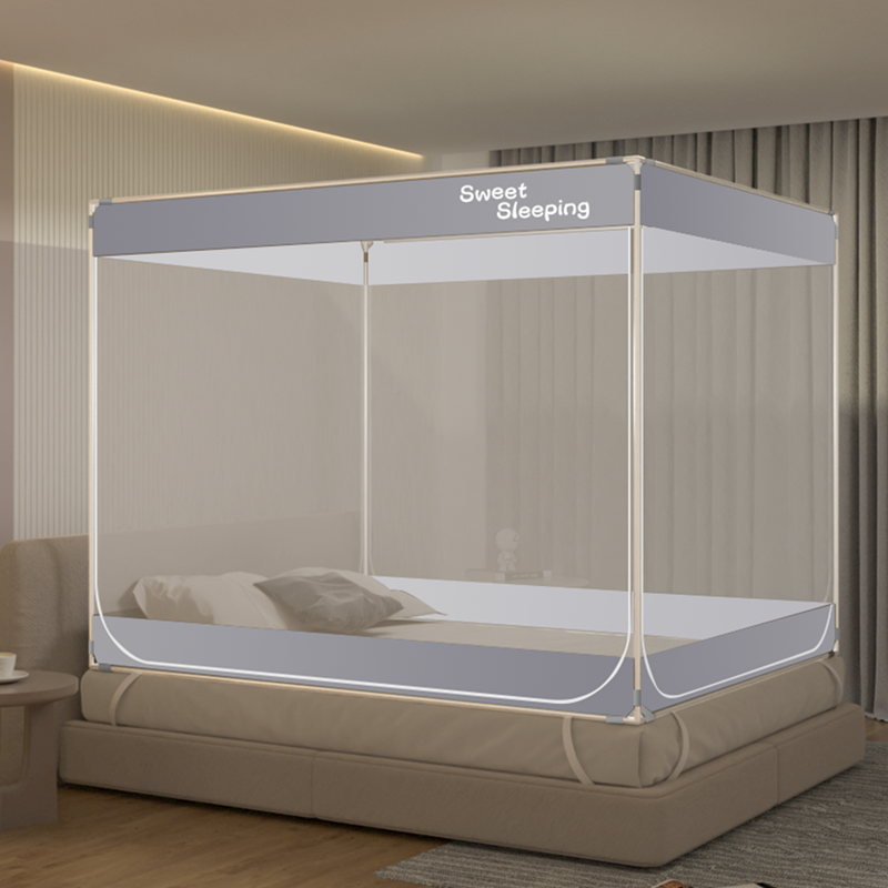 新款蚊帐家用卧室双人床全包围儿童婴儿防摔蚊帐蒙古包双门全底,床上用品,蚊帐,淘宝优惠券,粉丝福利购,淘宝优惠卷