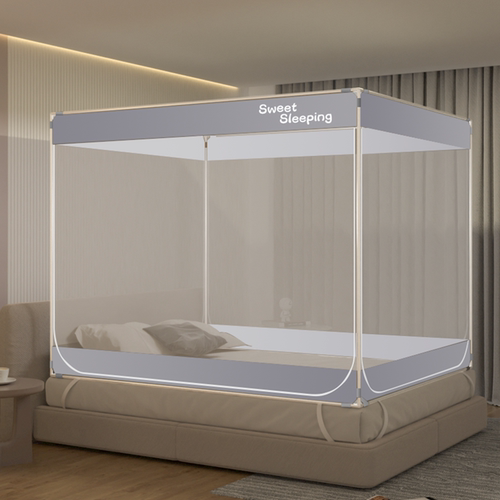 新款蚊帐家用卧室双人床全包围儿童婴儿防摔蚊帐蒙古包双门全底