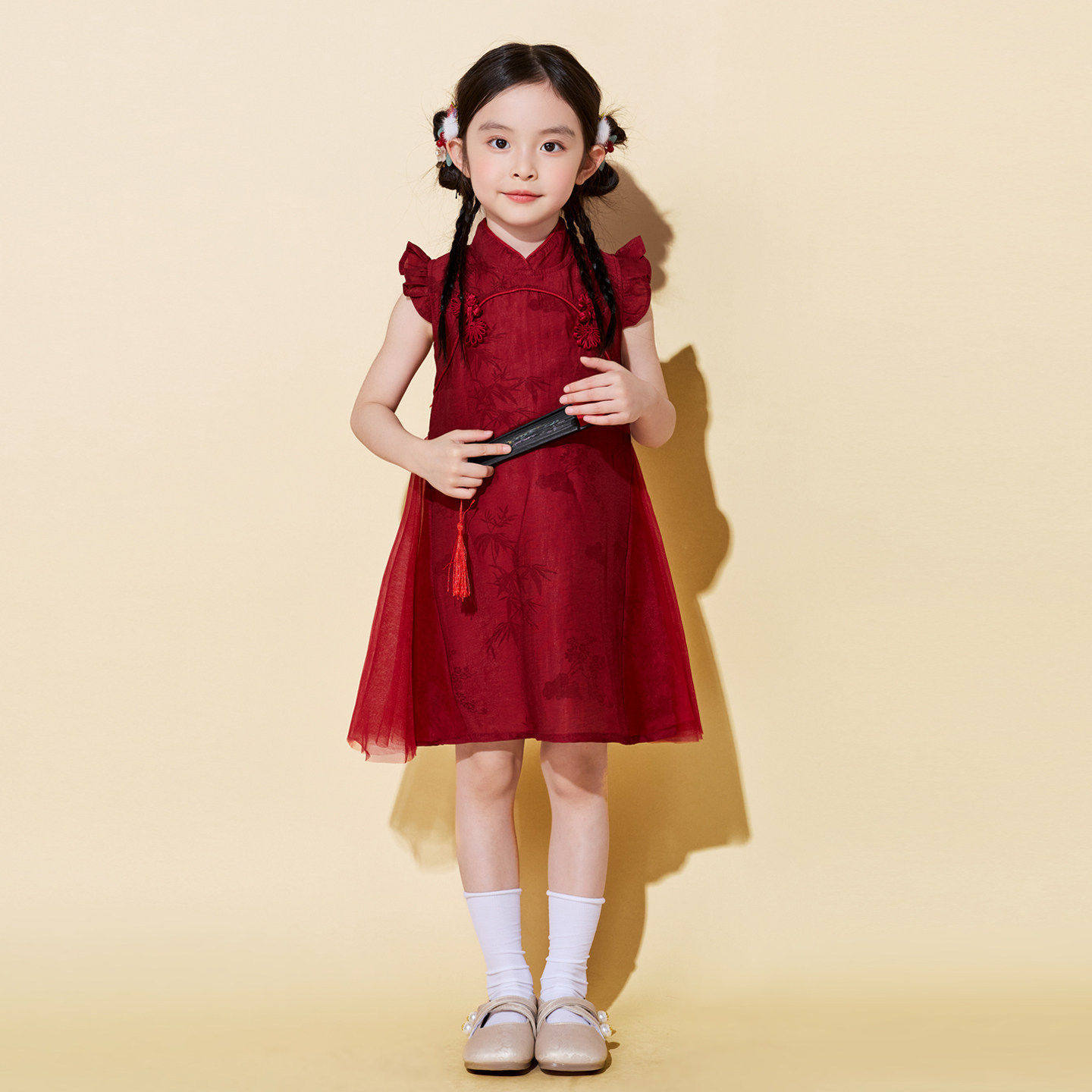 六一儿童节演出服女孩男童新中式国风合唱表演服红色汉服旗袍裙子