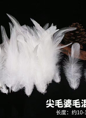 白色羽毛DIY材料辅料摆件波波婚纱婚庆道具鸭毛配件幼儿园摄影diy