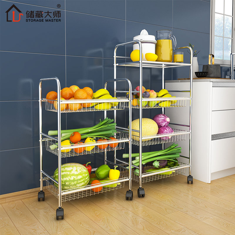 不锈钢厨房蔬菜置物架落地多层移动带轮水果收纳架家用放菜篮架子|msdalam kategori dapur/memasak Appliances, Alat dapur/Penyimpanan dapur, rak simpanan dapur/Rak dapur, Rak dapur/Jiaojia - dari Buy2taobao.com untuk memberikan perkhidmatan ejen Taobao profesional membeli