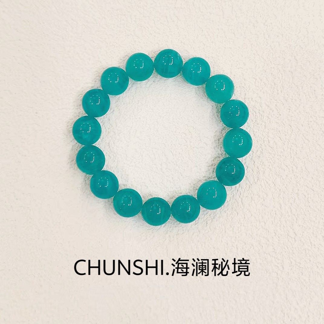 CHUNSHI「海蓝秘境」大颗粒！特价天然秘鲁冰种天河石手链手串女