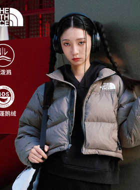 TheNorthFace北面秋冬新款ICON女士Nuptse短款高腰鹅绒羽绒服5GGE