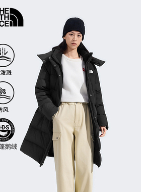 TheNorthFace北面长款羽绒服秋冬新款女鹅绒保暖可拆卸袖外套8ED7