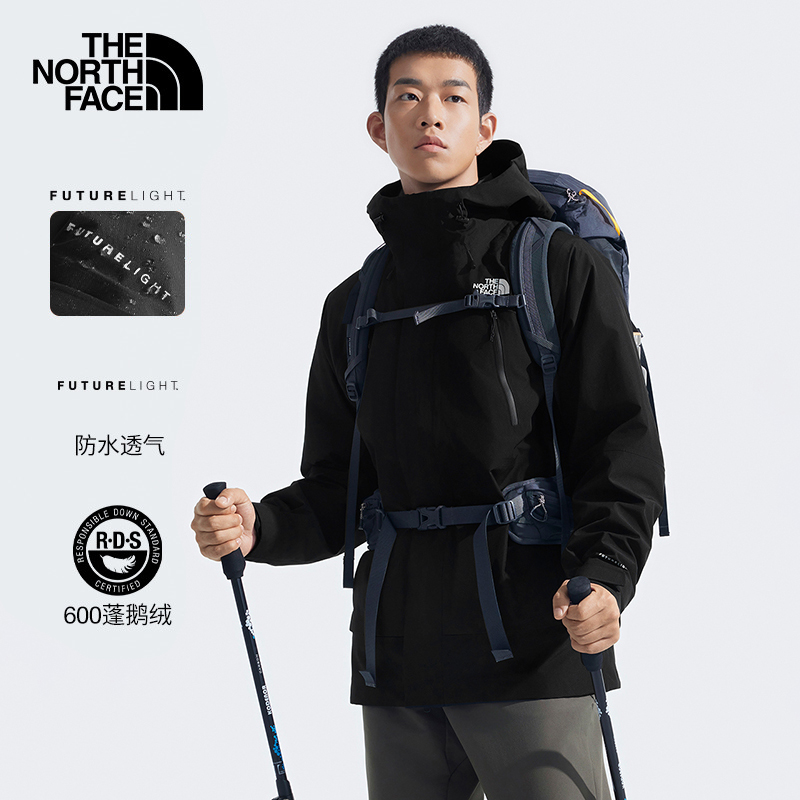 北面男三合一防水冲锋衣