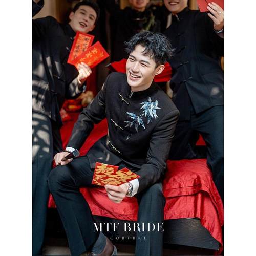 新中式西装外套小众设计感中山装