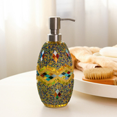 波西米亚米珠马赛克玻璃梳妆台乳液瓶卫生间厨房洗手液按压瓶