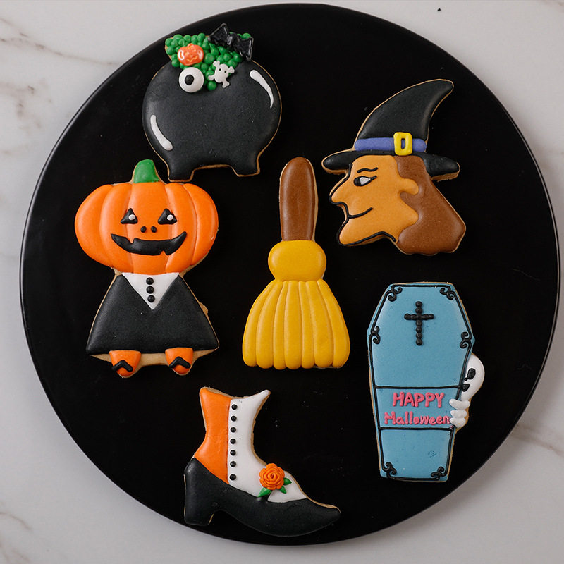万圣节饼干模具  南瓜巫婆魔法帽吸血鬼翻糖 立体糖霜饼干压模DIY