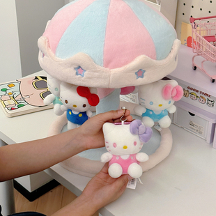 创意旋转木马玩偶小挂件收纳架毛绒玩具小饰品钥匙扣娃娃展示摆件