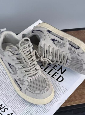 网面透气帆布学生2025年春季新款小众设计感德训鞋百搭男运动休闲