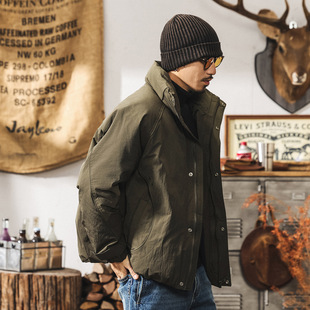 美式复古新国标90%纯白鸭绒工装羽绒服男冬季加厚户外保暖外套男