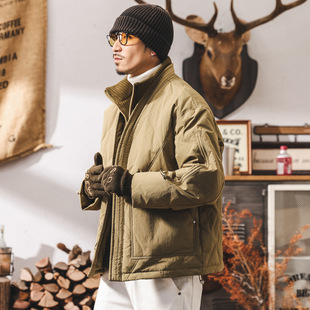 加大码羽绒服假两件蓬松工装男款轻薄冬潮牌半高领保暖外套200斤