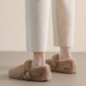 秋冬外穿温柔毛毛鞋 女圆头百搭玛丽珍鞋 保暖加绒平底单鞋 韩版 大码