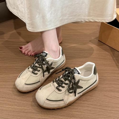 1013k百搭女鞋德训鞋女款2026秋新款鞋子透气灰绿色休闲运动阿甘
