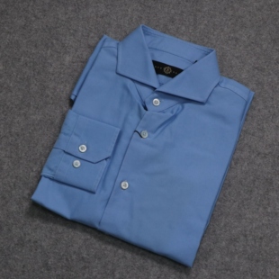 春夏款 衬衫 商务全棉超修身 长袖 42码 蓝豹 男士