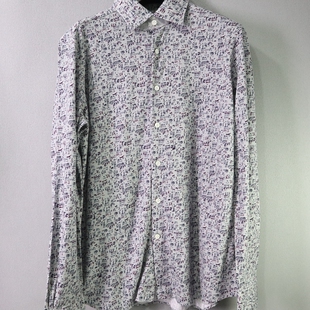 商务休闲修身 长袖 衬衫 全棉针织款 新品 款 40码 蓝豹 男士