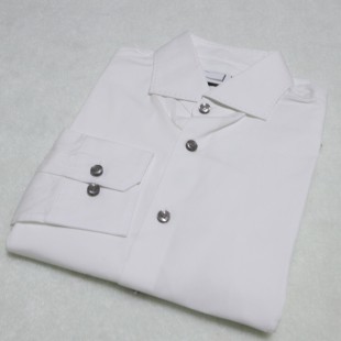 衬衫 超修身 41码 白色商务方领薄款 长袖 进口面料38 蓝豹男士 款