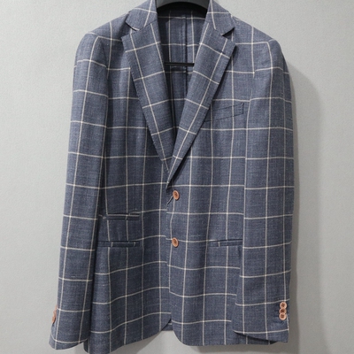蓝豹/男士bespoke系列休闲西服  65%羊毛20%丝15%亚麻 180 100A