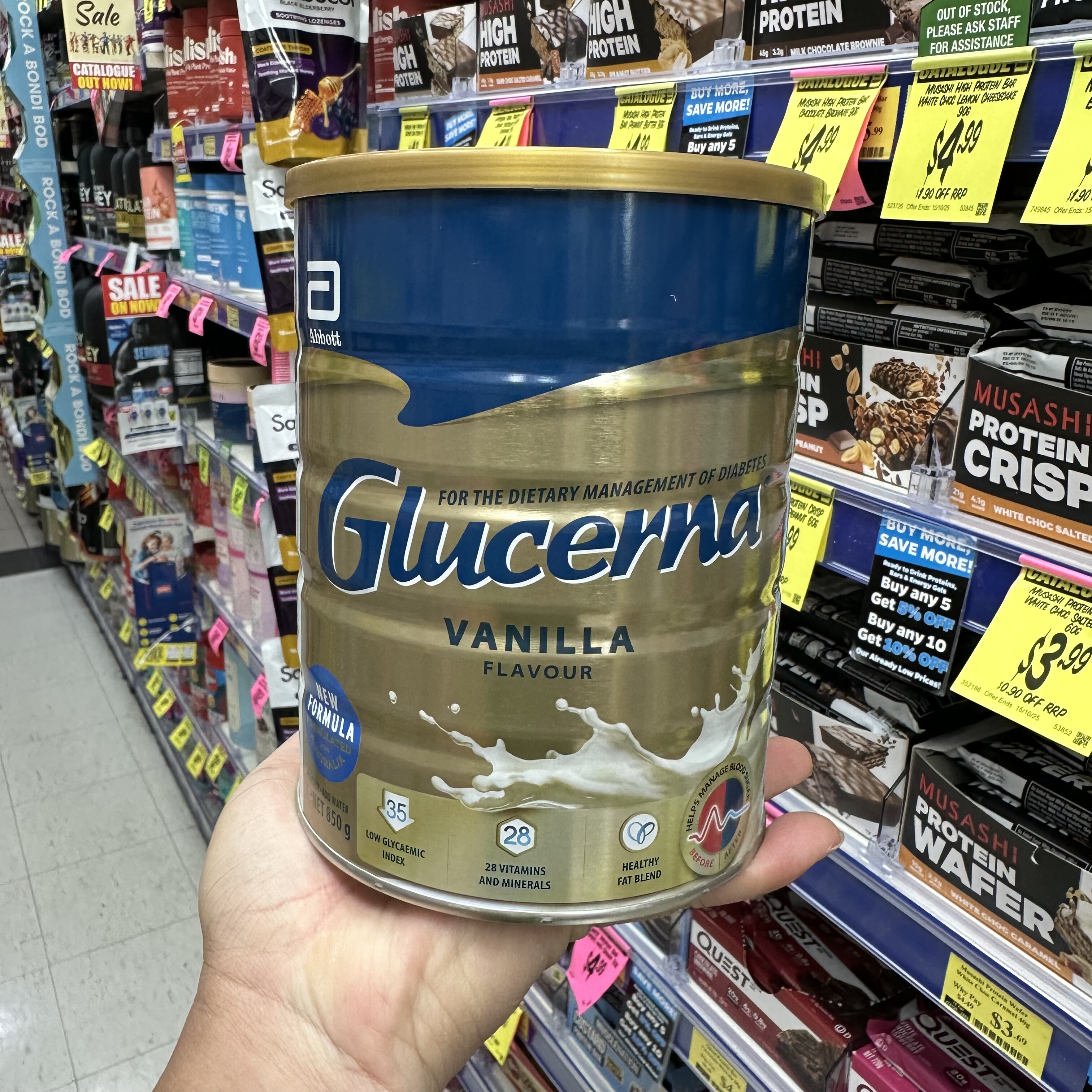 澳洲直邮 Glucerna SR 雅培怡保康成人 专用奶粉 无糖 850g罐