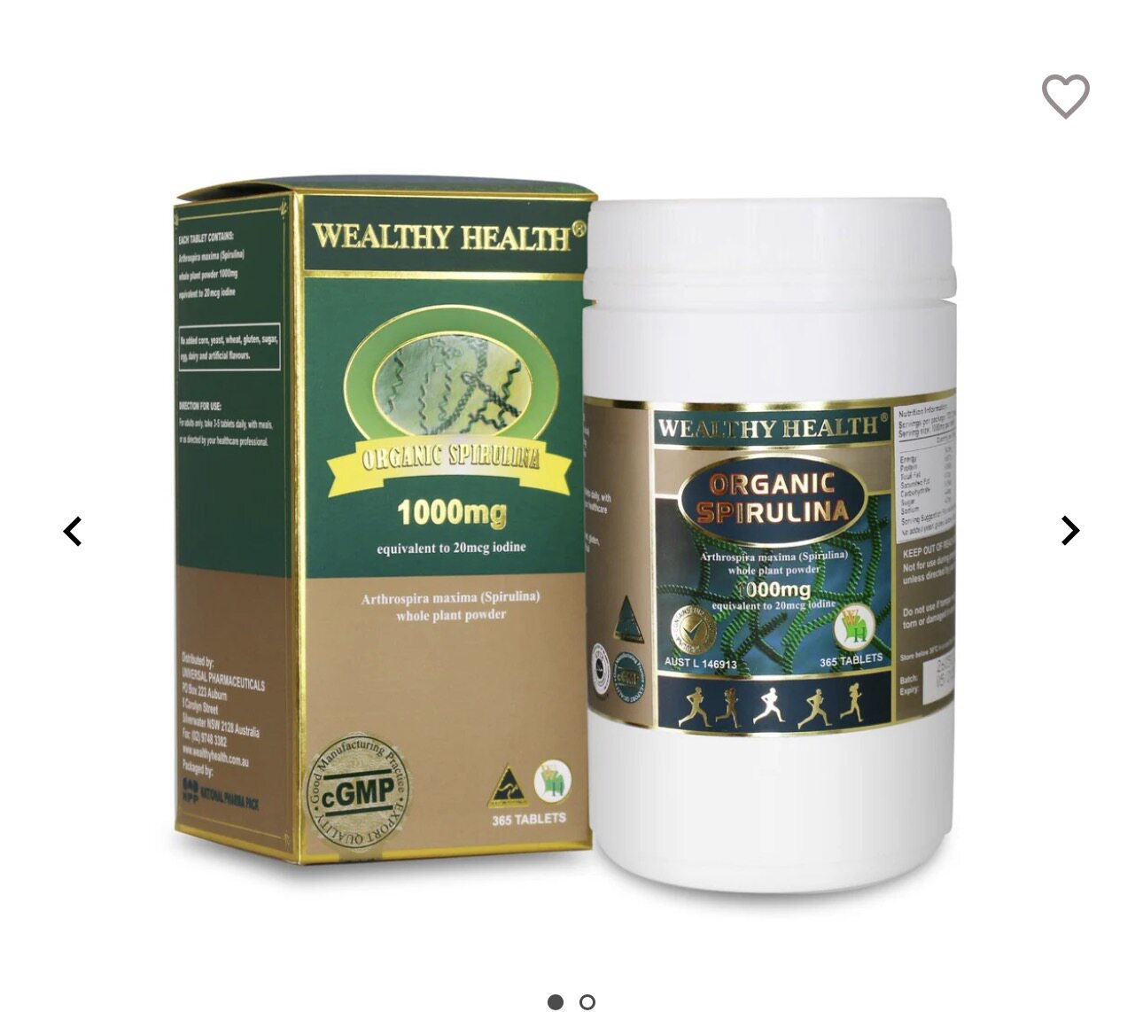 澳洲直邮wealthyhealth有机螺旋藻100mg 365粒