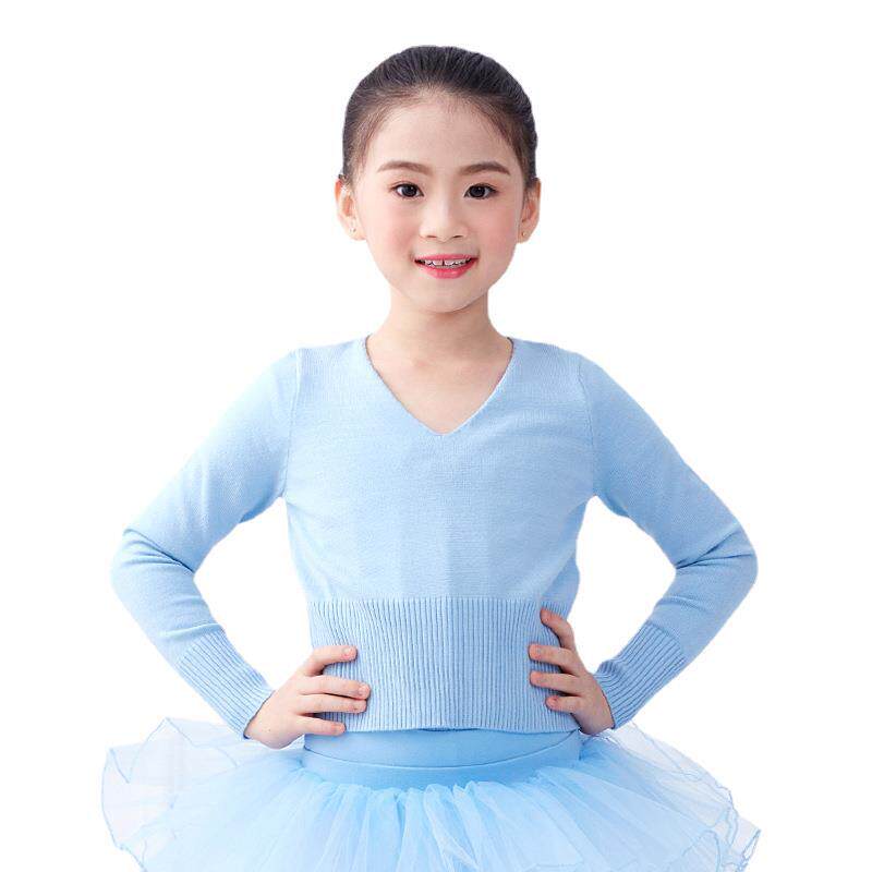 儿童舞蹈毛衣外套儿童女芭蕾舞裙披肩坎肩秋冬女童开衫长袖练功
