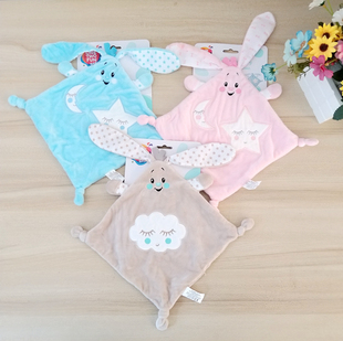 出口欧美 超柔软兔兔安抚巾入口啃咬宝宝口水巾婴儿睡眠手帕玩具