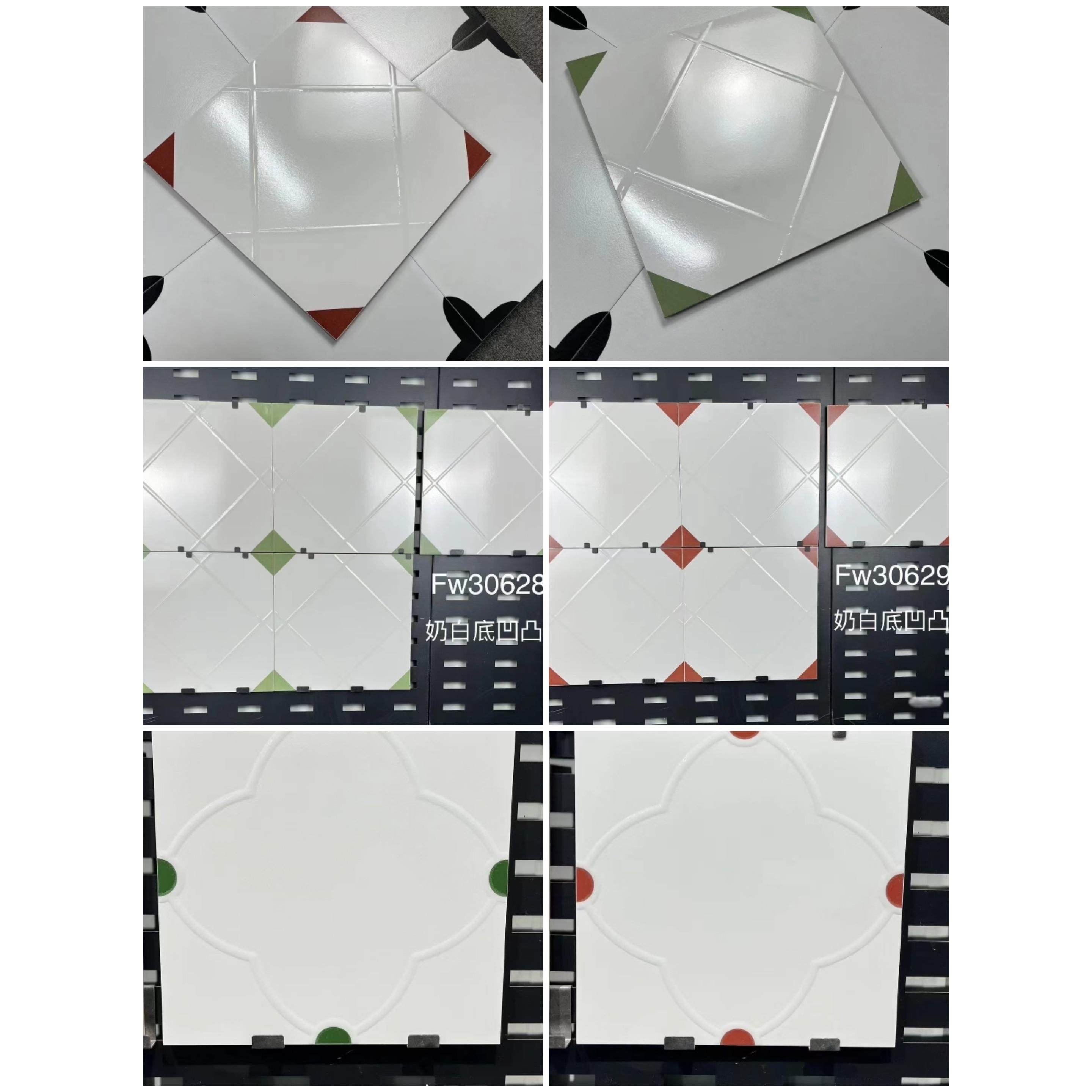 300x300亮光凹凸面花砖厨卫浴室阳台背景墙砖菱形格四叶花釉面砖,家装主材,仿大理石瓷砖,淘宝优惠券,粉丝福利购,淘宝优惠卷