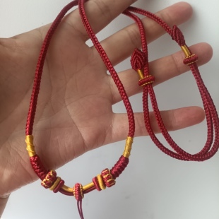 纯手工编八宝罗盘织项链绳黄金翡翠玉吊坠挂绳佛头无事牌项坠绳子