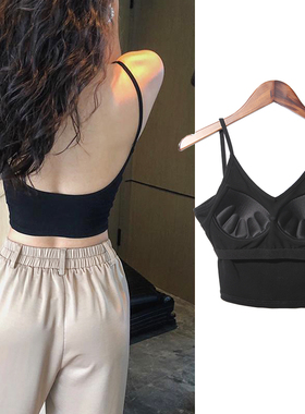 裹胸女抹胸打底防走光夏季内衣美背吊带背心女带胸垫内搭网红爆款