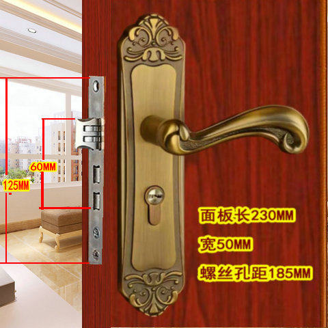 欧式小50房间双轴承黄古铜执手