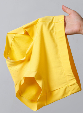 棉质女裤透气本命年黄色少女中腰内裤女士舒适三角裤头吸湿新款