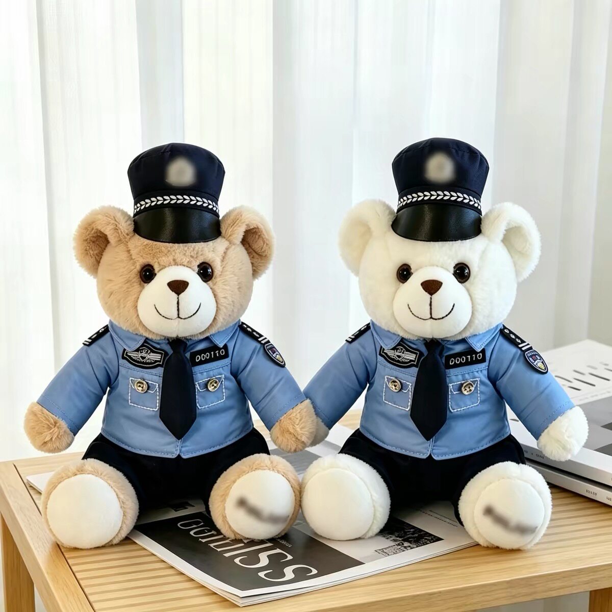 警察小熊公仔特警小熊交警小熊毛绒玩具熊正版警官玩偶警察节礼物