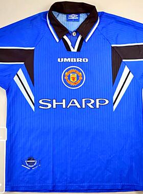 96-97 曼联 蓝色第二客场球衣 10号 贝克汉姆/7号 坎通纳 代购