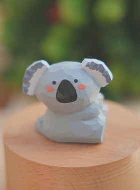 自习室可爱考拉木质摆件