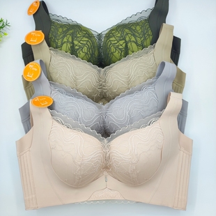 花雨伞内衣薄款0.8cm聚拢大胸防下垂收副乳美背调整型C杯文胸6030