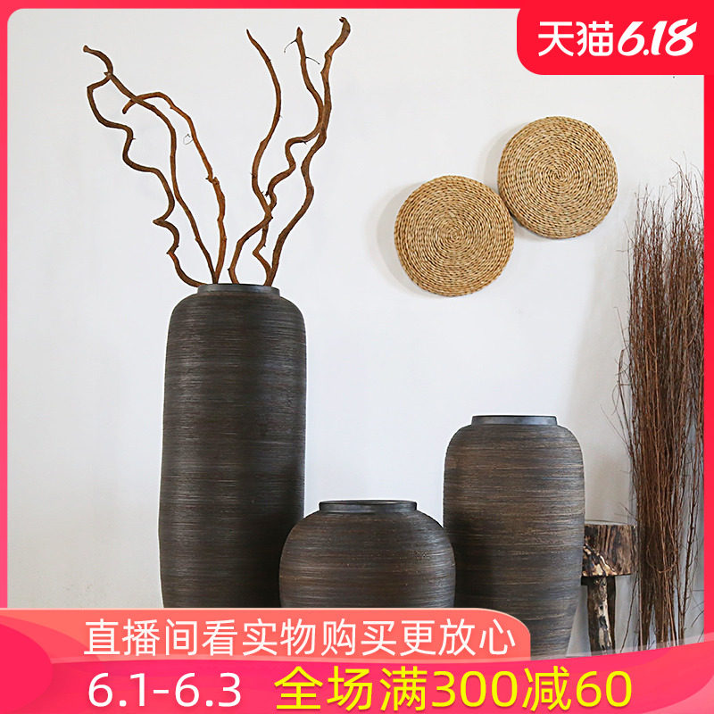 复古怀旧手工粗陶陶罐坛子花器土陶做旧仿古大型花盆落地花瓶花插|ruв категории Домашний быт, ваза/цветок/искусственные цветы/моделирование украшения, цветок/ваза, ваза - от Buy2taobao.com для оказания профессиональной услуги покупки агента Taobao