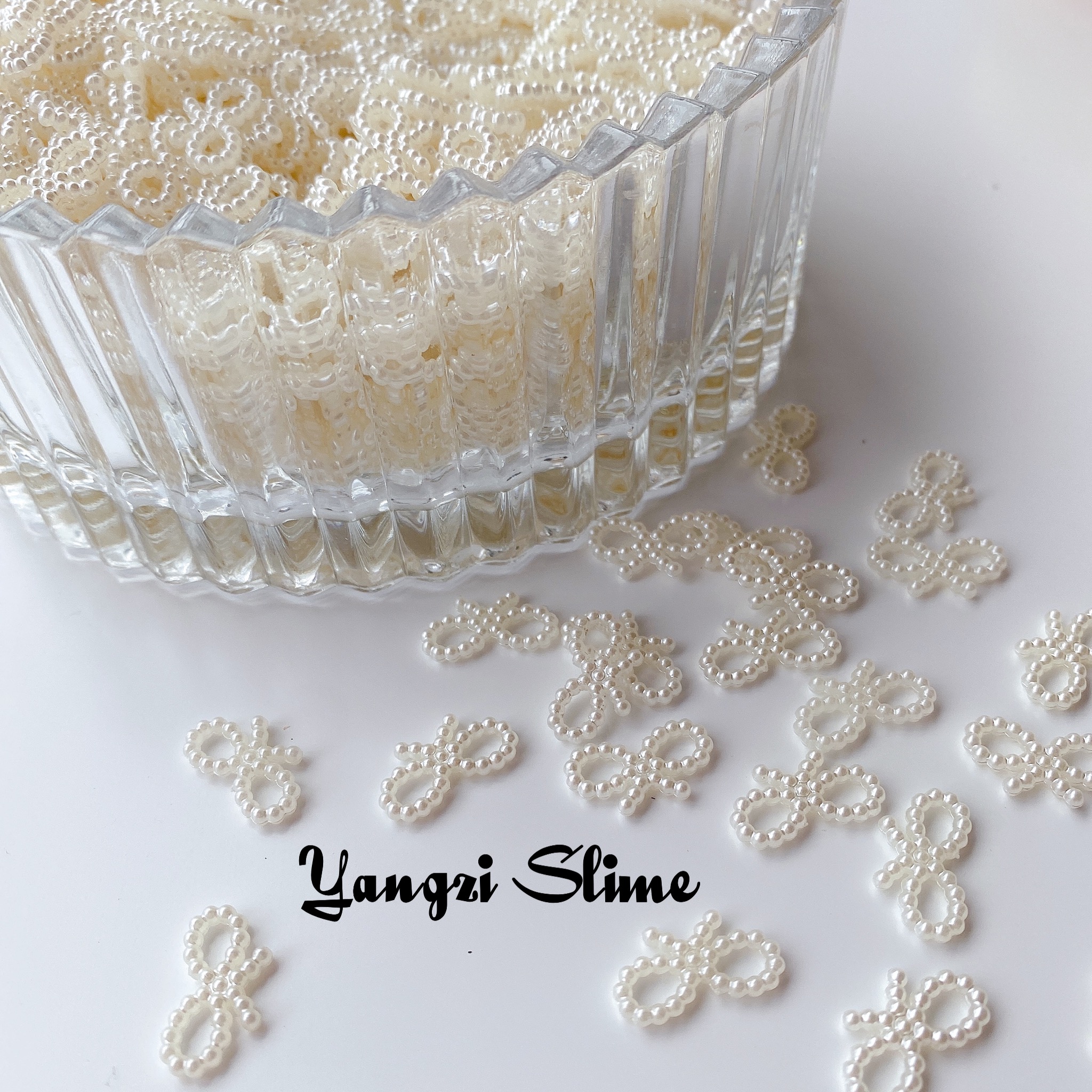 蝴蝶结仿珍珠diy史莱姆填充slime