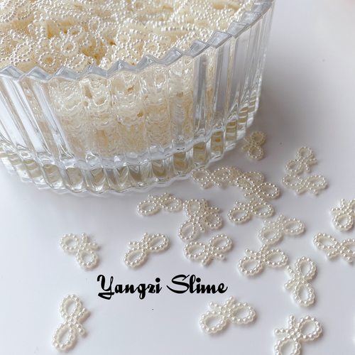 蝴蝶结仿珍珠diy史莱姆填充slime